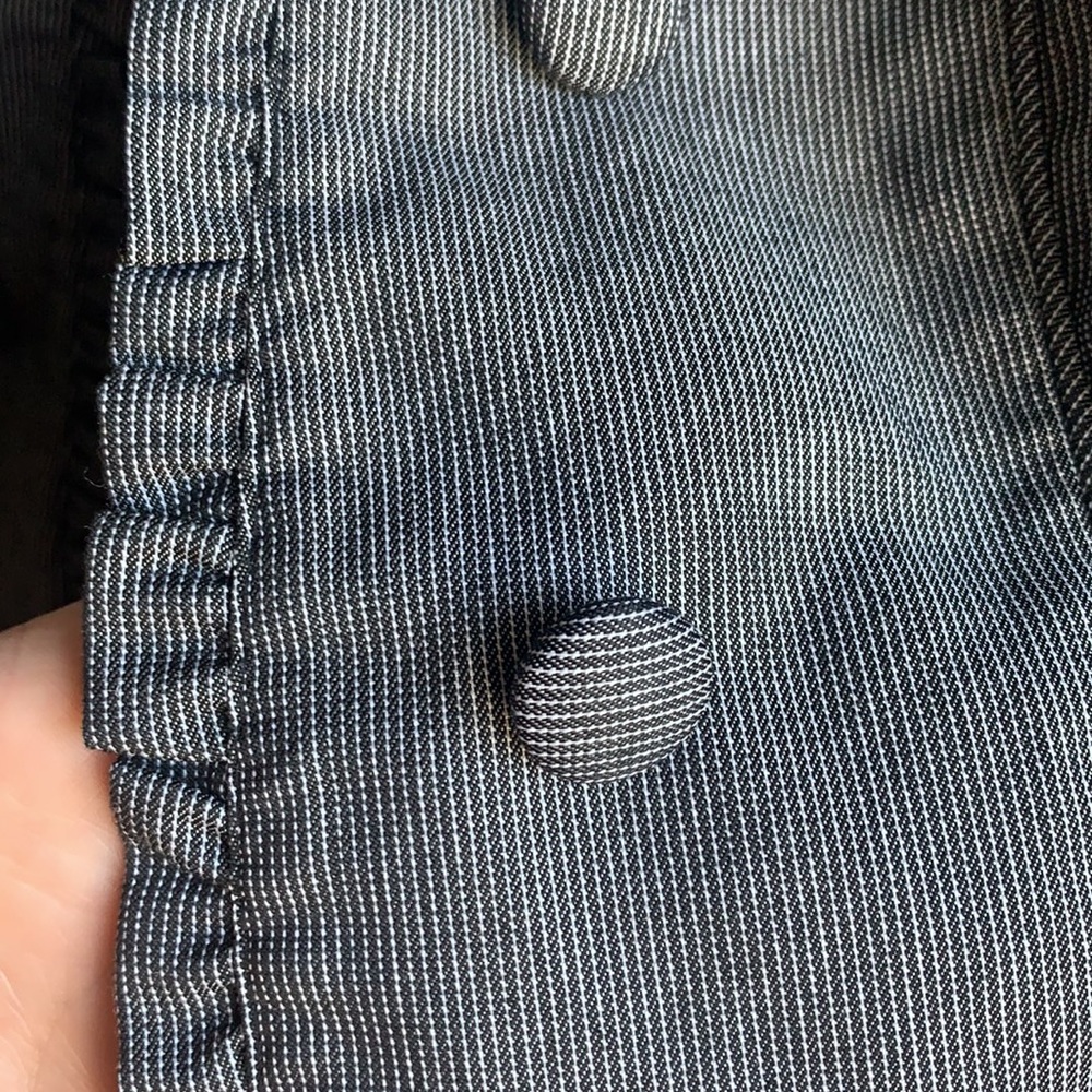 Vintage top vest overcoat charcoal Pin stripe Y2k 2000s bcx office siren - Picture 7 of 7